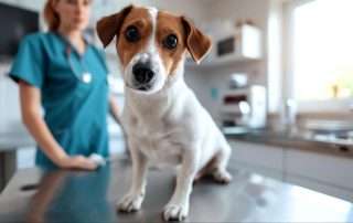 Puppy in a vet clinic
