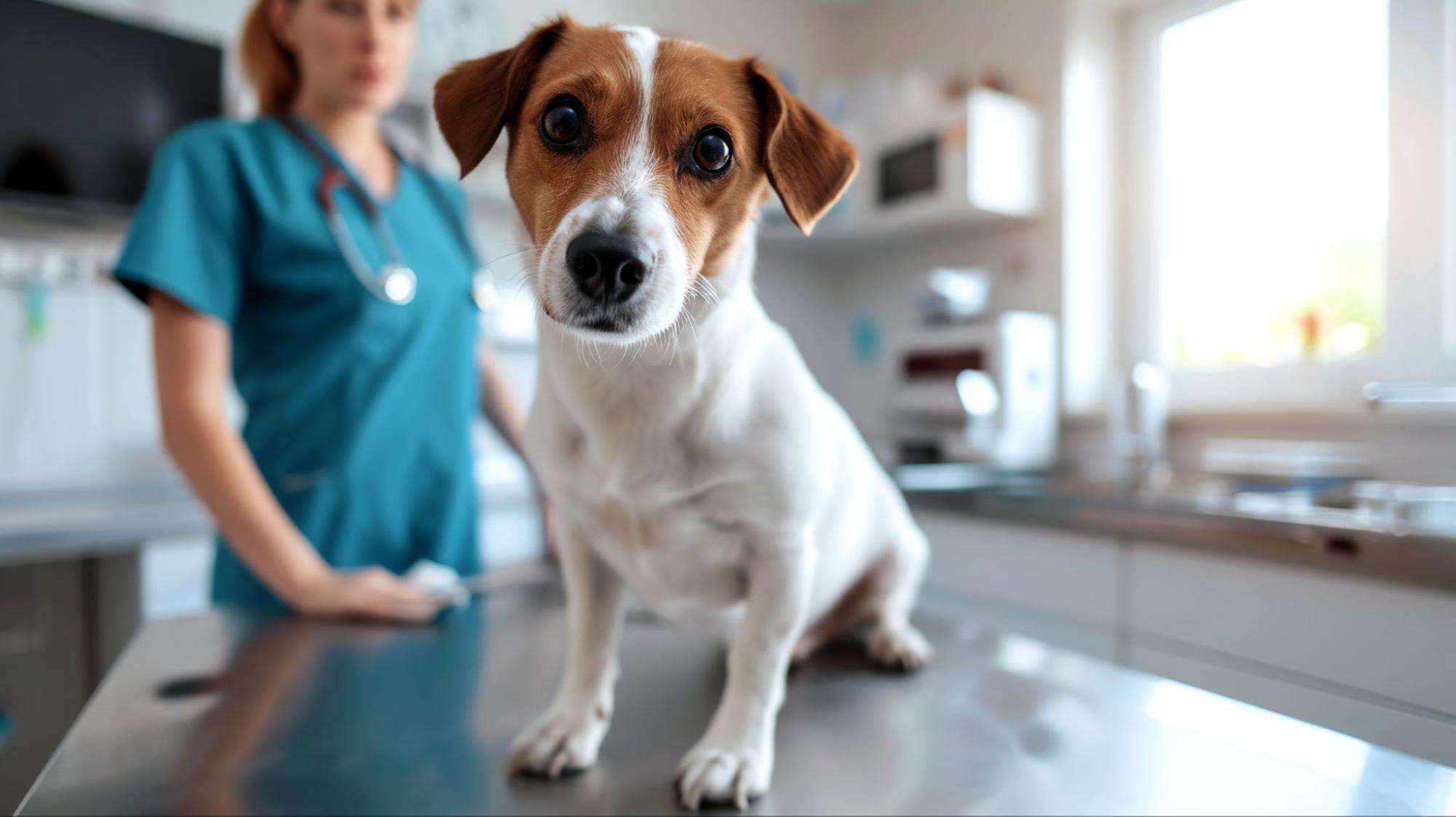 Puppy in a vet clinic